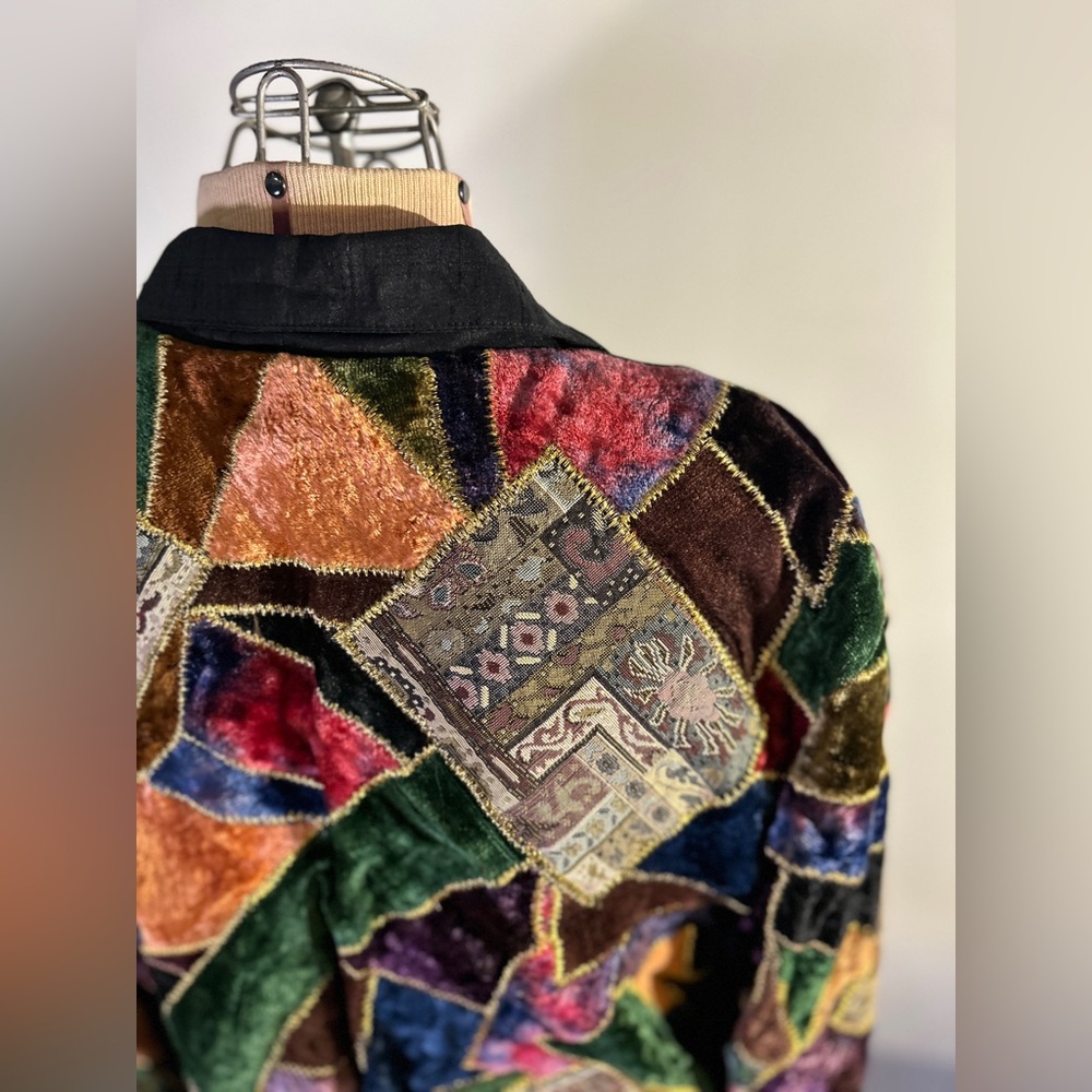 Vintage The Icing Patchwork Jacket With Velvet An… - image 4
